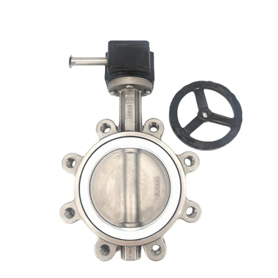 316L Snekkegear Lug Type PTFE Butterfly Ventil
